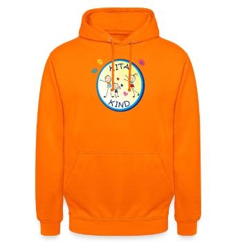 Kita Kind - Unisex Hoodie - orange - Front - AI Model Male 185 light (185cm) & AI Model Female 180 light (180cm)