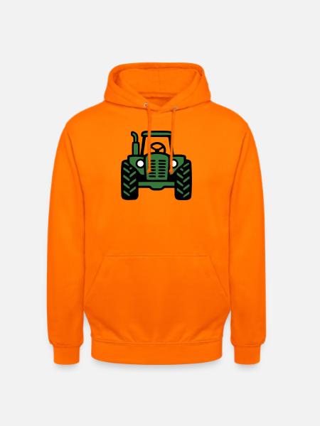 Tractor Front View Logo - Unisex Hoodie - orange