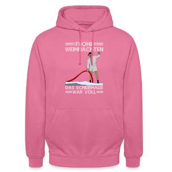 Onkel Eddies Weihnachten - Unisex Hoodie - Pink - Vorne - Alina (178cm) & Michal (187cm)