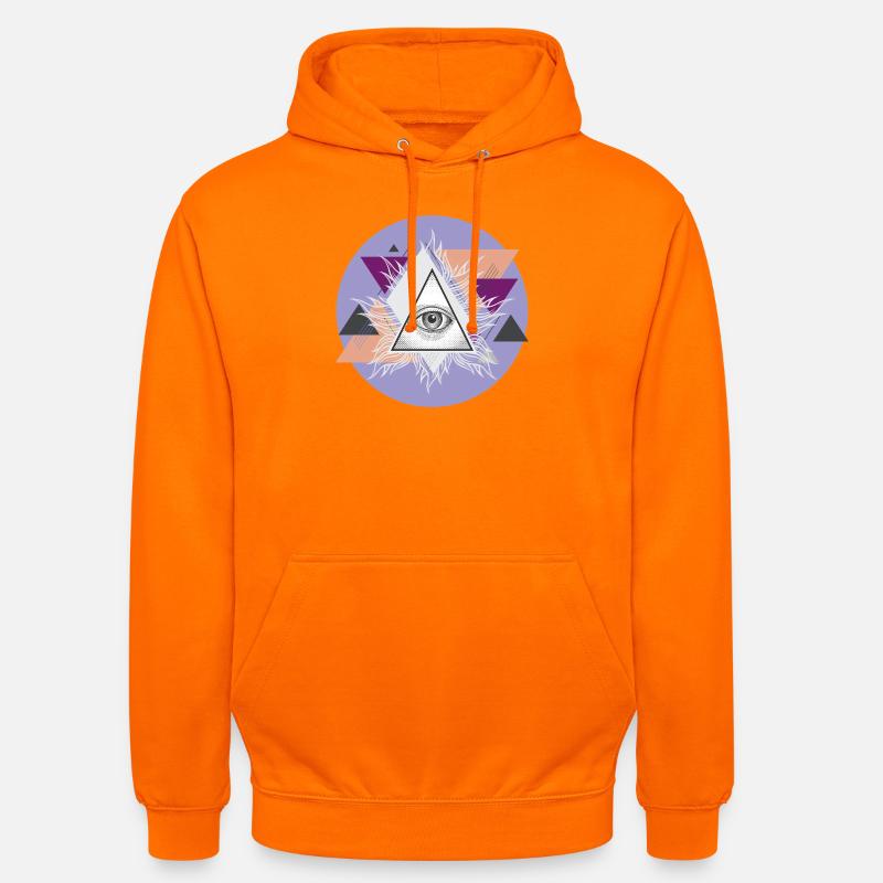 Geometric Triangular Eye with Auras - Unisex Hoodie - orange