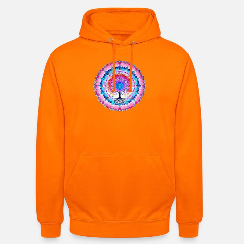 Mandala-Baum der Farben - Unisex Hoodie - Orange