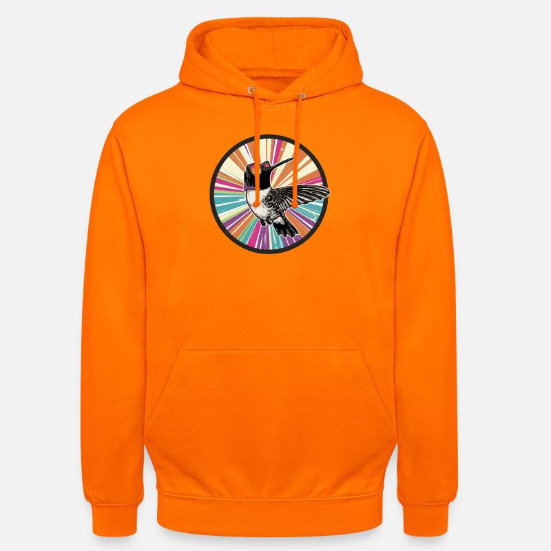 Vibranter Kolibri mit Farbexplosion - Unisex Hoodie - Orange