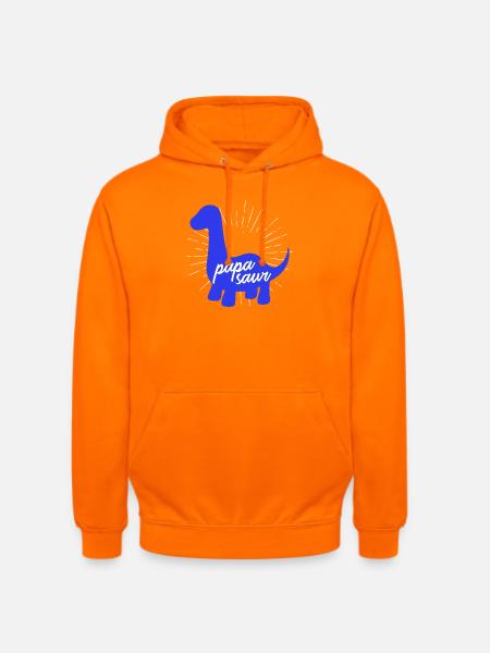 Papasaur T-Rex Dinosaure Paternité Daddysaure - Sweat-shirt à capuche unisexe - orange