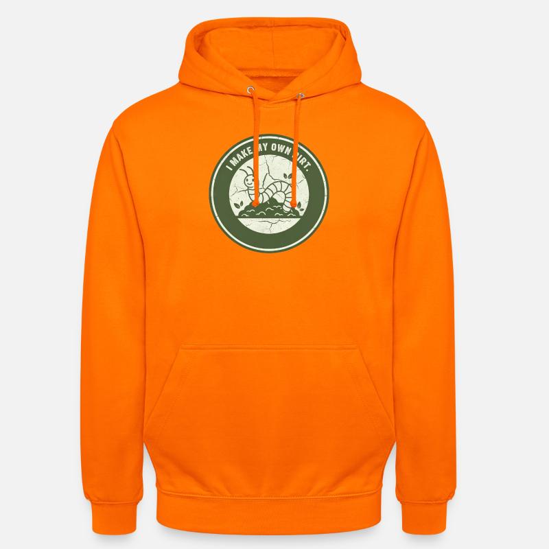 Wurmkompost: Eigenständige Erde - Unisex Hoodie - Orange