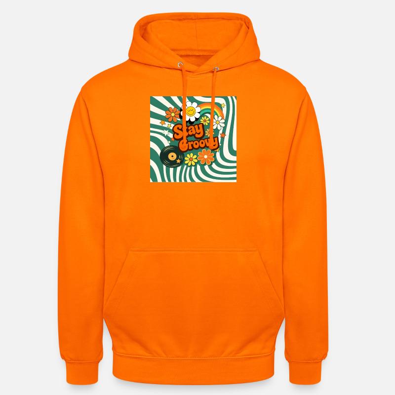 Style fleural rétro - Sweat-shirt à capuche unisexe - orange