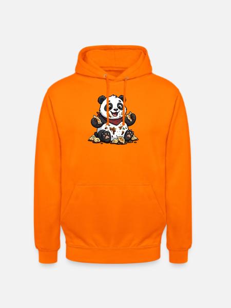 Cute Panda with Tortellini Chaos - Unisex Hoodie - orange