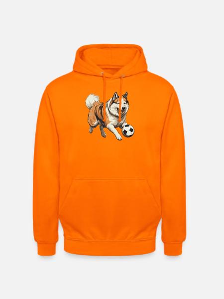 Akita Hund Fussball Team - Unisex Hoodie - Orange