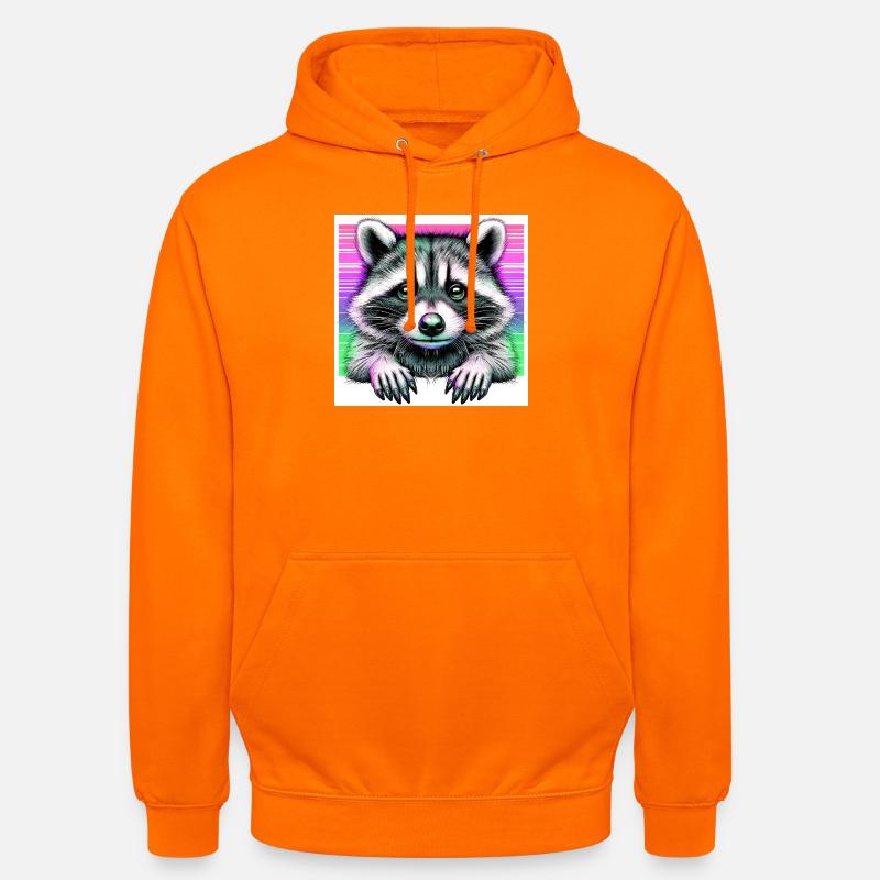 Raton laveur - Sweat-shirt à capuche unisexe - orange
