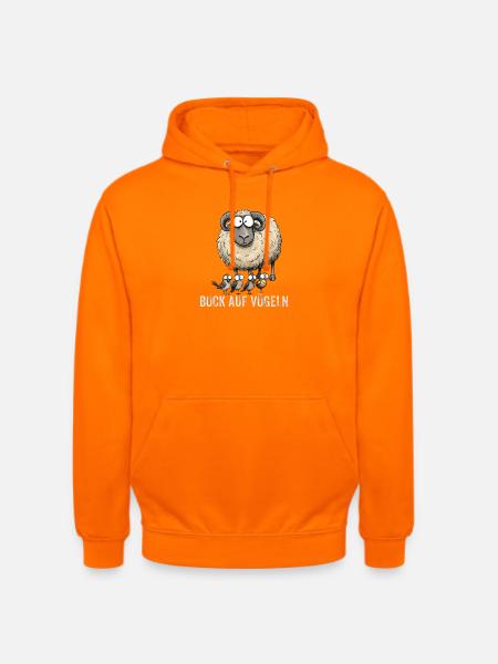 Lustiger Schafsbock: Bock auf Vögeln - Unisex Hoodie - Orange