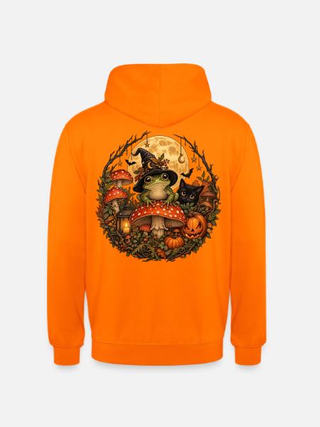 Magischer Hexenfrosch im Herbst - Unisex Hoodie - Orange