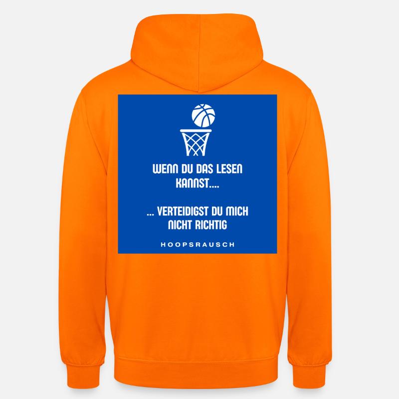 Lesen oder Verteidigen Spruch Hoopsrausch - Unisex Hoodie - Orange
