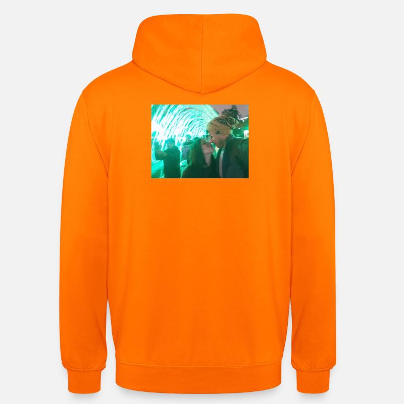 Baisers sous un néon vert - Sweat-shirt à capuche unisexe - orange
