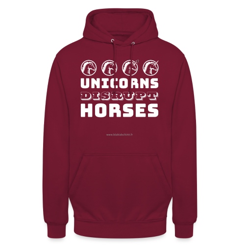 Unicorns Disrupt Horses - Sweat-shirt à capuche unisexe