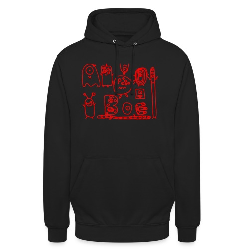 monsters-rood - Uniseks hoodie