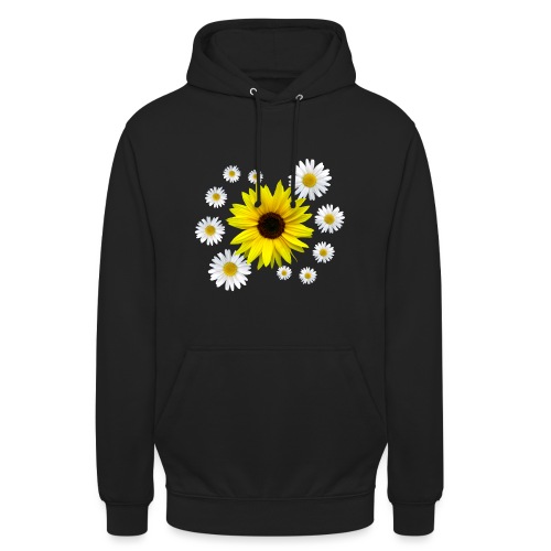 Sonnenblume mit Margeriten Blüten, floral, Blume - Unisex Hoodie