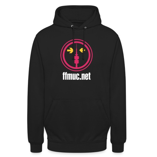 FFMUC Logo mit URL weiß - Unisex Hoodie