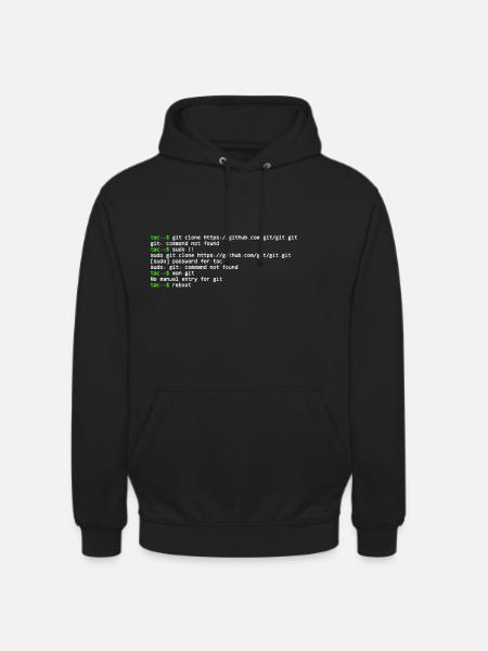 linux shell git clone - Sweat-shirt à capuche unisexe - noir