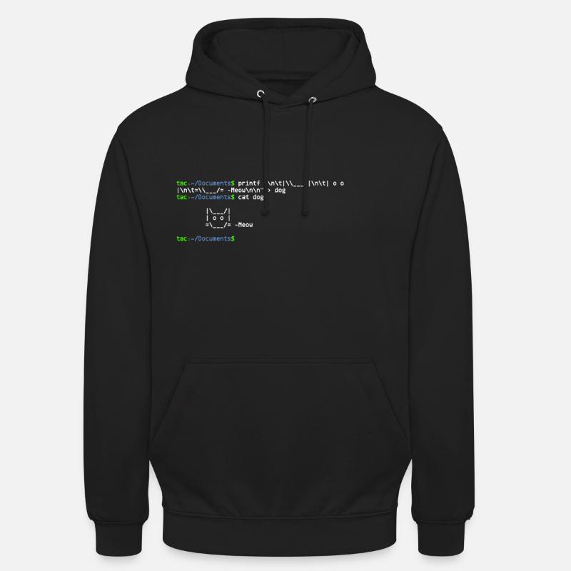 linux shell cat - Sweat-shirt à capuche unisexe - noir
