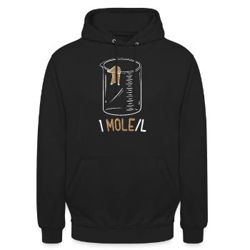 One Mole Per Liter Lustig Chemie Geek Physik Nerd - Unisex Hoodie - Schwarz - Vorne - Alina (178cm) & Michal (187cm)