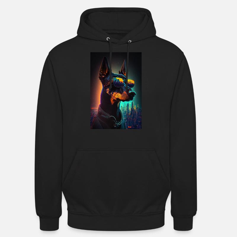 Lunettes de soleil Neon Doberman - Sweat-shirt à capuche unisexe - noir