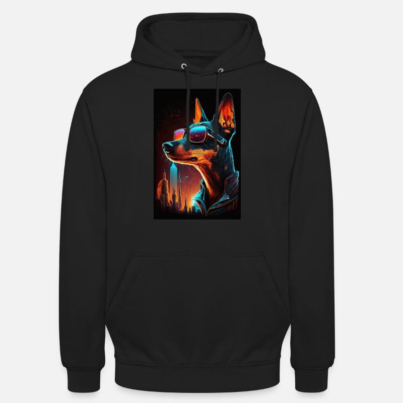 Lunettes de soleil Neon Pinscher - Sweat-shirt à capuche unisexe - noir