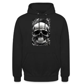 Skull1 - Unisex Hoodie - Schwarz - Vorne - Alina (178cm) & Michal (187cm)