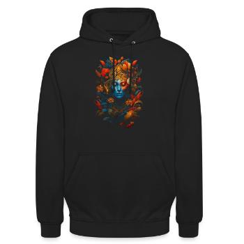 one of a kind style, flowers, women - Unisex Hoodie - black - Front - Alina (178cm) & Michal (187cm)
