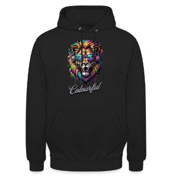 Lion - Unisex Hoodie - Schwarz - Vorne - Alina (178cm) & Michal (187cm)