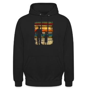 Vater und Sohn Angeln Fischen - Unisex Hoodie - Schwarz - Vorne - Alina (178cm) & Michal (187cm)
