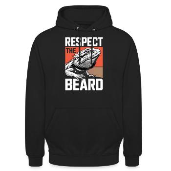 Respect the Beard! Bearded Dragon Reptile Terraristics - Unisex Hoodie - black - Front - Alina (178cm) & Michal (187cm)