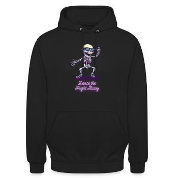 Tanz auf die Art des Schreckens - Skelett - Halloween - Unisex Hoodie - Schwarz - Vorne - Alina (178cm) & Michal (187cm)