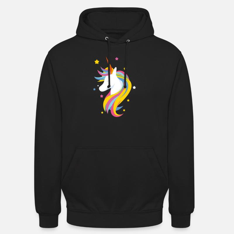 Licorne mignonne - Sweat-shirt à capuche unisexe - noir