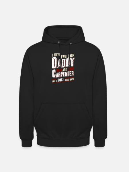 Papa et menuisier - Sweat-shirt à capuche unisexe - noir