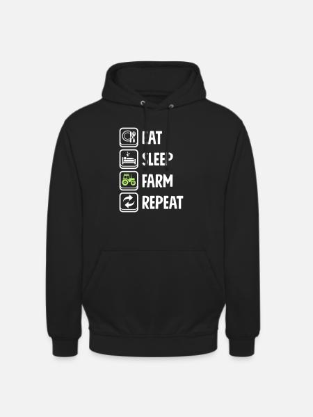 Eat Sleep Farm Repeat - Unisex Hoodie - black