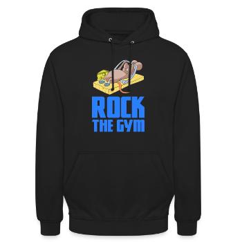 Piège de souris fitness musculation haltérophilie - Sweat-shirt à capuche unisexe - noir - Devant - Alina (178cm) & Michal (187cm)
