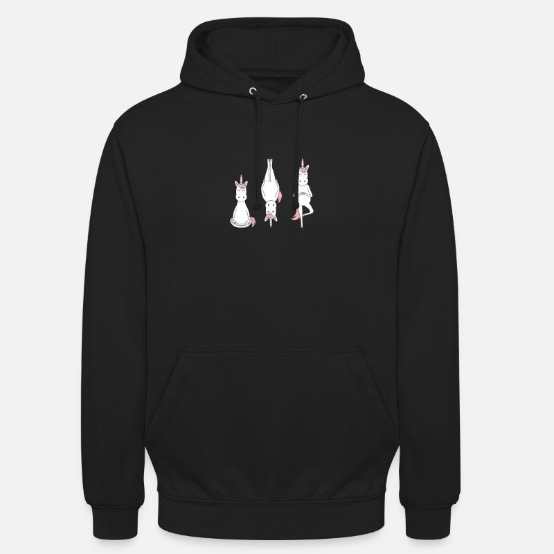 Einhörner in meditativer Pose - Unisex Hoodie - Schwarz