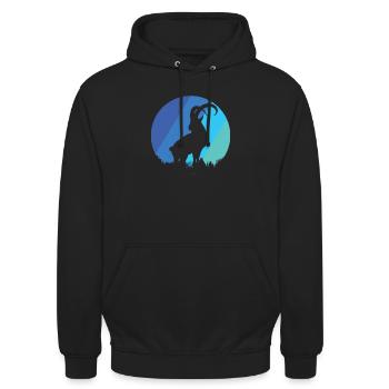 Steinbock - Unisex Hoodie - Schwarz - Vorne - Alina (178cm) & Michal (187cm)