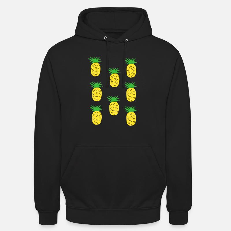 Ananas Muster - Unisex Hoodie - Schwarz