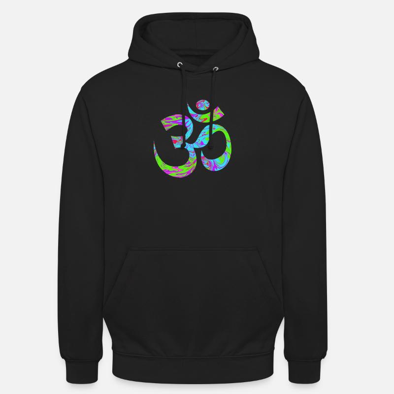 Om - Aum vert psychédélique - Sweat-shirt à capuche unisexe - noir