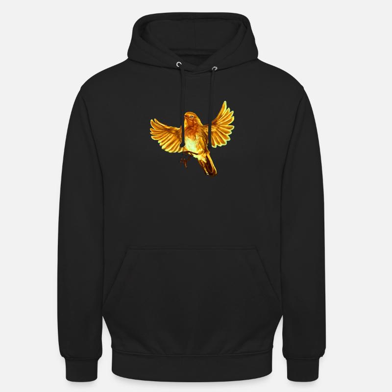 yellow bird - Unisex Hoodie - black