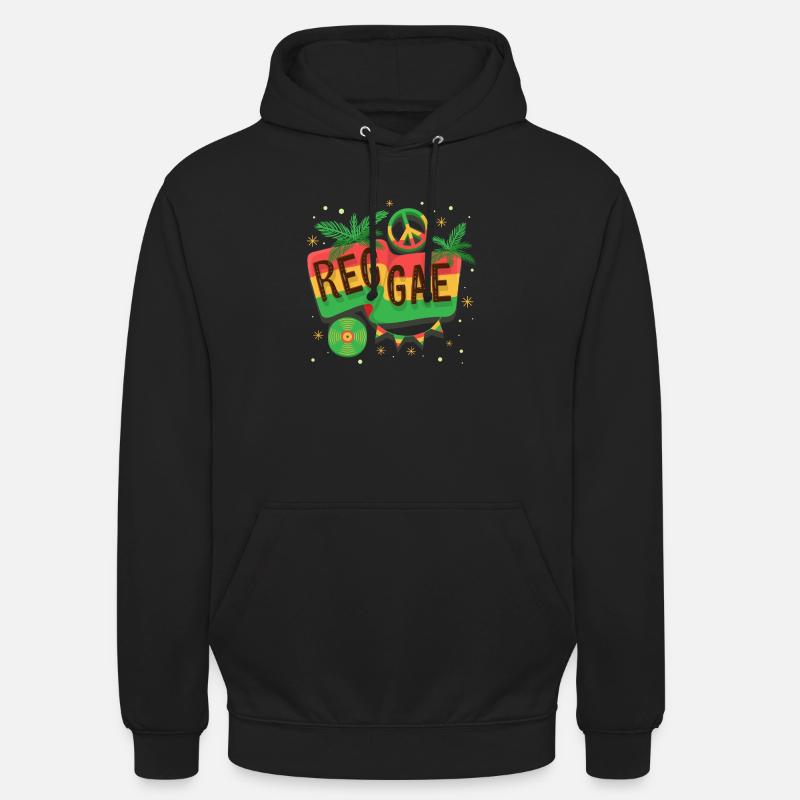 Ambiance arc-en-ciel du drapeau reggae - Sweat-shirt à capuche unisexe - noir