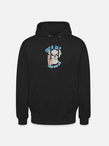 Koala - Sweat-shirt à capuche unisexe - noir