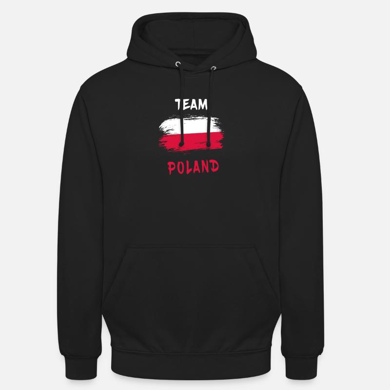 Team Pologne / Drapeau - Sweat-shirt à capuche unisexe - noir