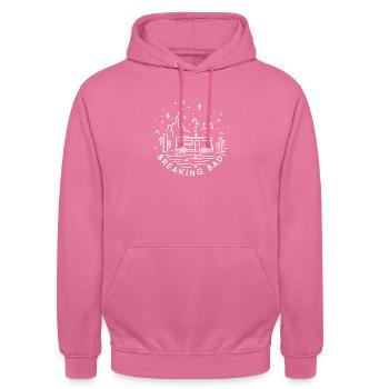 Camping Car dans la nuit - Sweat-shirt à capuche unisexe - rose - Devant - Alina (178cm) & Michal (187cm)