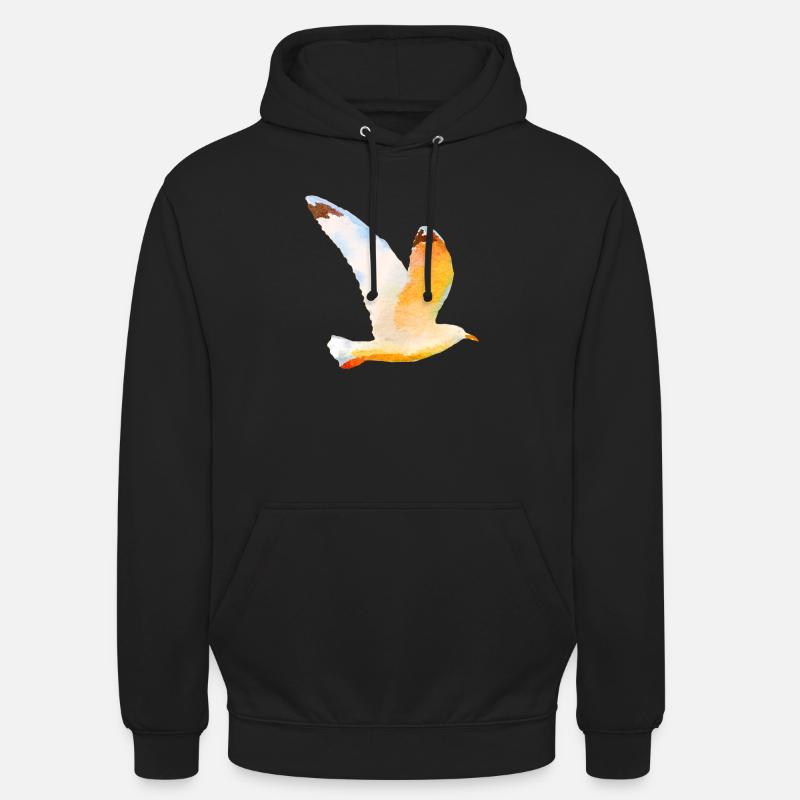 Moewe im Flug Vogel Urlaub - Unisex Hoodie - Schwarz