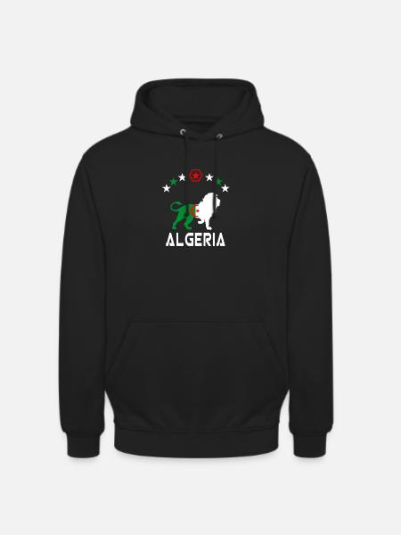 Algeria Lion Flags Design/ Gift - Unisex Hoodie - black