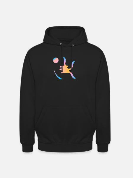 Setting sun on Chinese symbol - Unisex Hoodie - black