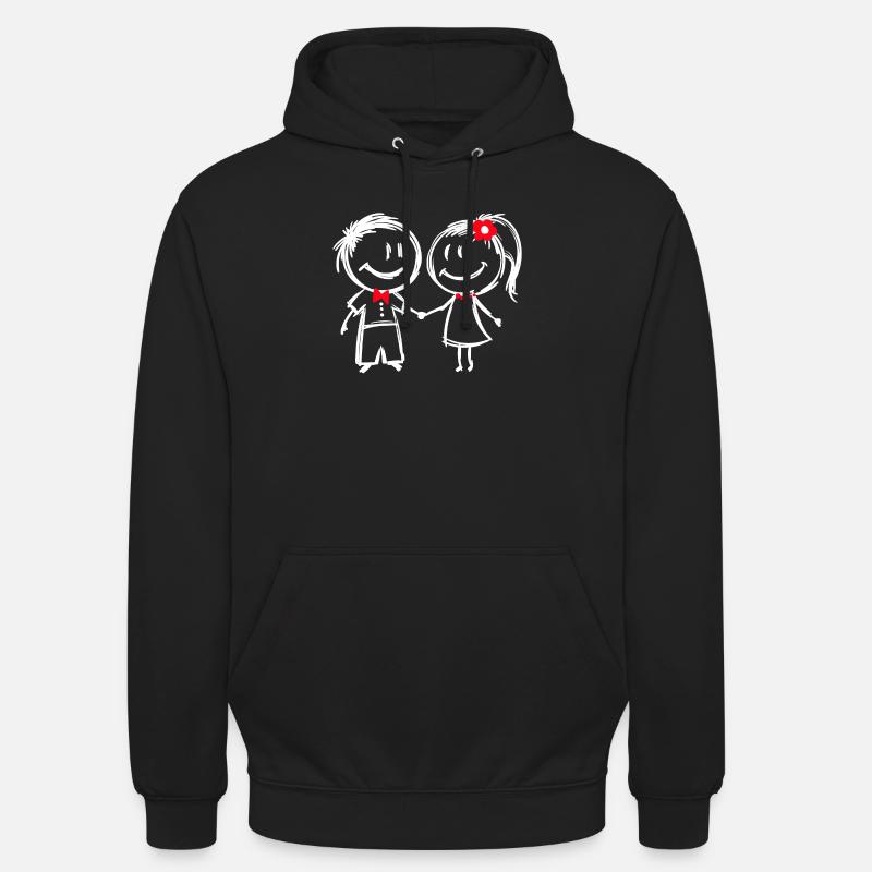 Couple Amour relation Romance Saint Valentin - Sweat-shirt à capuche unisexe - noir