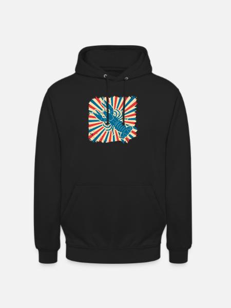Hummer im Sonnenrad Retro - Unisex Hoodie - Schwarz