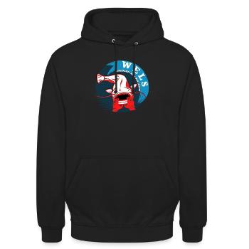 Fishing Catfish WALLERGRIFF MUST EXPERIENCE MAN - Unisex Hoodie - black - Front - Alina (178cm) & Michal (187cm)